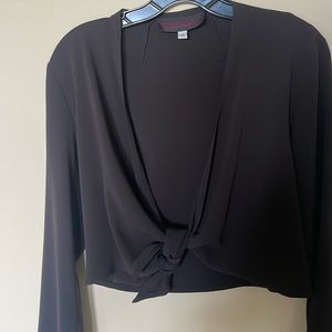Tom and Linda Platt Bolero, dark brown, long sleeves